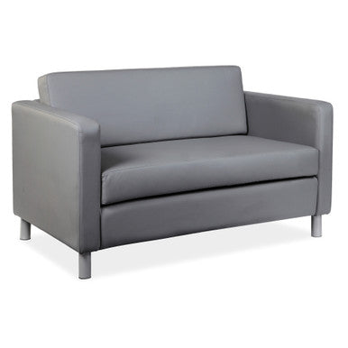 OfficeSource | Define | Loveseat with Silver Metal Legs