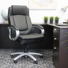 OfficeSource | Big & Tall | Executive Chair with Silver Heavy Duty Metal Base