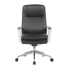 OfficeSource | Obsidian | High Back Executive Conference Chair with Fixed Aluminum Arms and Base