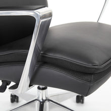OfficeSource | Obsidian | High Back Executive Conference Chair with Fixed Aluminum Arms and Base