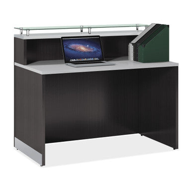 OfficeSource Cosmo Collection Glass Top Reception Desk - 48''W x 32''D