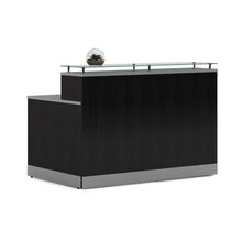 OfficeSource Cosmo Collection Glass Top Reception Desk - 63''W x 32''D