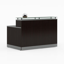 OfficeSource Cosmo Collection Glass Top Reception Desk - 63''W x 32''D