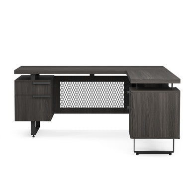 OfficeSource | Palisades | L Shape Double Pedestal Desk with Reversible Return - 66''W