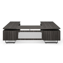 OfficeSource | Palisades | U Shape Double Pedestal Desk with Reversible Bridge