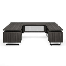 OfficeSource | Palisades | U Shape Double Pedestal Desk with Reversible Bridge