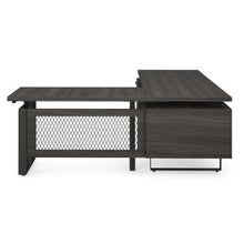 OfficeSource | Palisades | Industrial L-Shaped, 30'' x 60'' Height Adjustable Desk with Single Pedestal