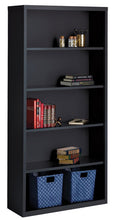 OfficeSource | Steel Bookcase | 5 Shelf Metal Bookcase, 72'' High