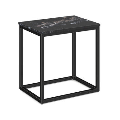 Lenox 22'' x 16'' Rectangular  Side Table with Black Metal Base