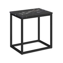 Lenox 22'' x 16'' Rectangular  Side Table with Black Metal Base