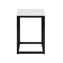 Lenox 22'' x 16'' Rectangular  Side Table with Black Metal Base