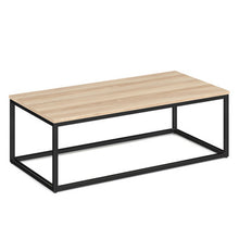 Lenox 24'' x 48'' Rectangular  Coffee Table with Black Metal Base