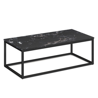 Lenox 24'' x 48'' Rectangular  Coffee Table with Black Metal Base