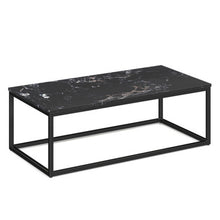 Lenox 24'' x 48'' Rectangular  Coffee Table with Black Metal Base