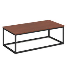 Lenox 24'' x 48'' Rectangular  Coffee Table with Black Metal Base