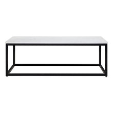 Lenox 24'' x 48'' Rectangular  Coffee Table with Black Metal Base