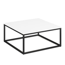 Lenox 36'' Square Coffee Table with Black Metal Base