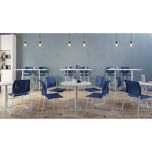 OfficeSource Stacked Seating Armless Stackable Side Chair with Chrome Frame