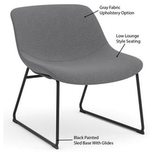 OfficeSource | Willow | Low Back Lounge Chair with Black Sled Base