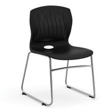 OfficeSource | Slash | Armless Sled Base Stack Chair with Chrome Frame