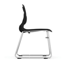 OfficeSource | Slash | Armless Sled Base Stack Chair with Chrome Frame