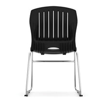 OfficeSource | Slash | Armless Sled Base Stack Chair with Chrome Frame