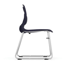 OfficeSource | Slash | Armless Sled Base Stack Chair with Chrome Frame