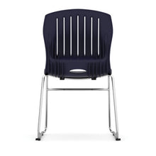 OfficeSource | Slash | Armless Sled Base Stack Chair with Chrome Frame