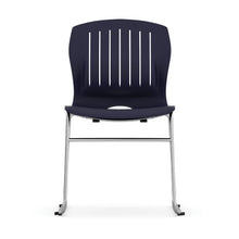 OfficeSource | Slash | Armless Sled Base Stack Chair with Chrome Frame
