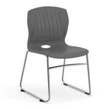 OfficeSource | Slash | Armless Sled Base Stack Chair with Chrome Frame