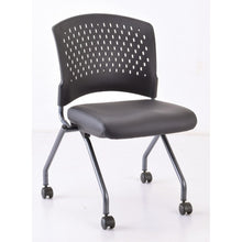 OfficeSource | Perch | Armless Nesting Chair with Casters, Titanium Frame