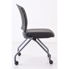 OfficeSource | Perch | Armless Nesting Chair with Casters, Titanium Frame