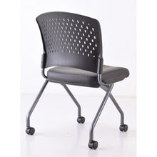 OfficeSource | Perch | Armless Nesting Chair with Casters, Titanium Frame