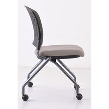 OfficeSource | Perch | Armless Nesting Chair with Casters, Titanium Frame