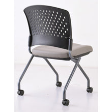 OfficeSource | Perch | Armless Nesting Chair with Casters, Titanium Frame