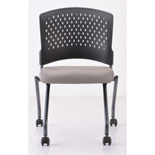 OfficeSource | Perch | Armless Nesting Chair with Casters, Titanium Frame