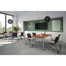 OfficeSource | Perch | Armless Nesting Chair with Casters, Titanium Frame