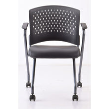 OfficeSource | Perch | Nesting Chair with Arms and Casters, Titanium Frame