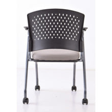 OfficeSource | Perch | Nesting Chair with Arms and Casters, Titanium Frame