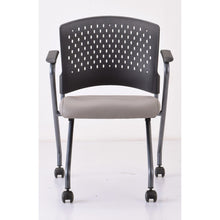 OfficeSource | Perch | Nesting Chair with Arms and Casters, Titanium Frame