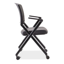OfficeSource | Julep | Nesting Chair with Arms and Casters, Black Frame