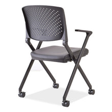 OfficeSource | Julep | Nesting Chair with Arms and Casters, Black Frame