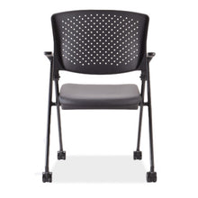 OfficeSource | Julep | Nesting Chair with Arms and Casters, Black Frame