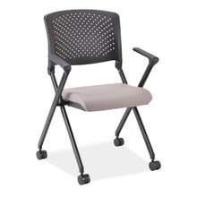 OfficeSource | Julep | Nesting Chair with Arms and Casters, Black Frame
