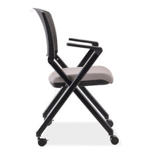 OfficeSource | Julep | Nesting Chair with Arms and Casters, Black Frame
