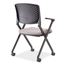 OfficeSource | Julep | Nesting Chair with Arms and Casters, Black Frame