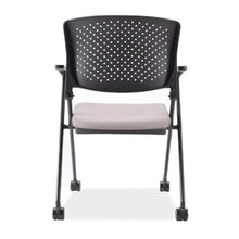 OfficeSource | Julep | Nesting Chair with Arms and Casters, Black Frame