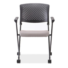 OfficeSource | Julep | Nesting Chair with Arms and Casters, Black Frame
