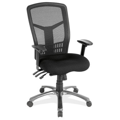 OfficeSource | CoolMesh Collection | Multi-Function High Back with Seat Slider and Black Frame