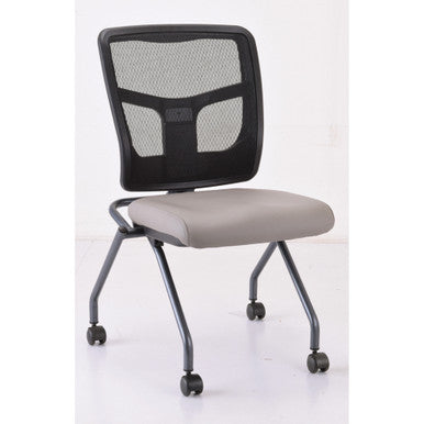 OfficeSource CoolMesh Collection Armless Nesting Chair with Titanium Gray Frame